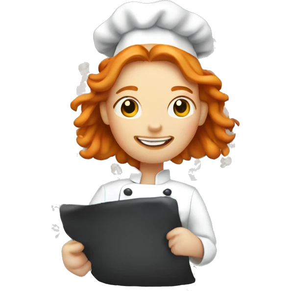 ginger girl chef  emoji