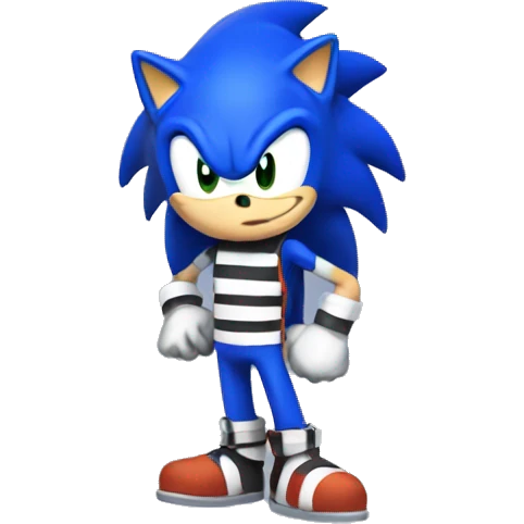 sonic wearing a prisoner outfit emoji