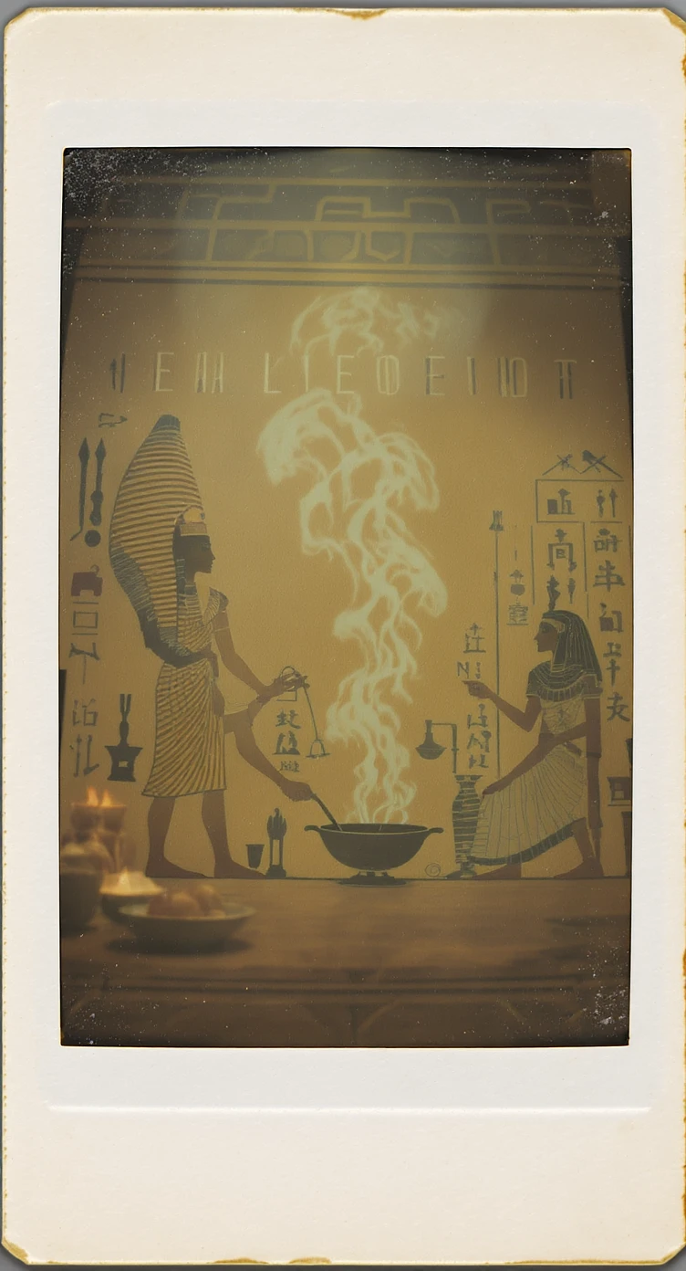 ancient Egyptian cooking scene in hieroglyphic style emoji