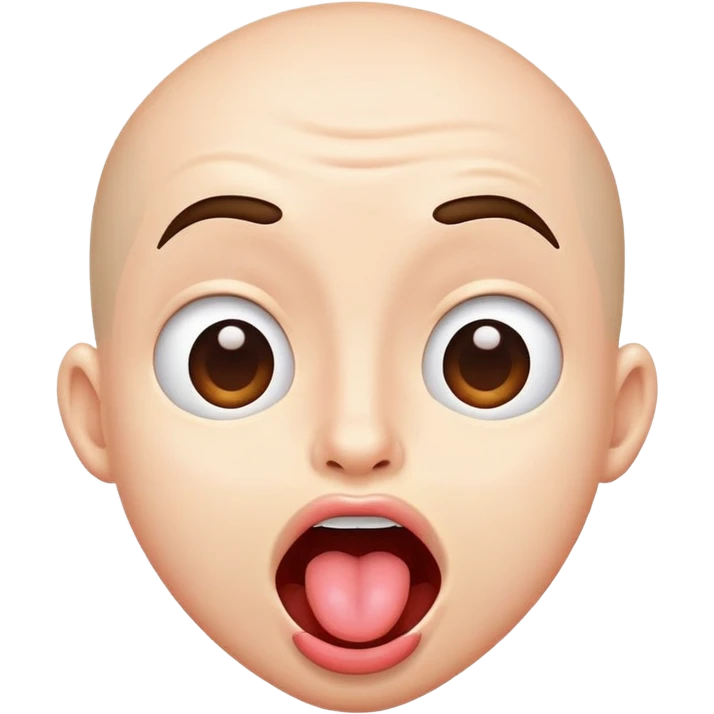 Shaking head with tongue sticking out emoji