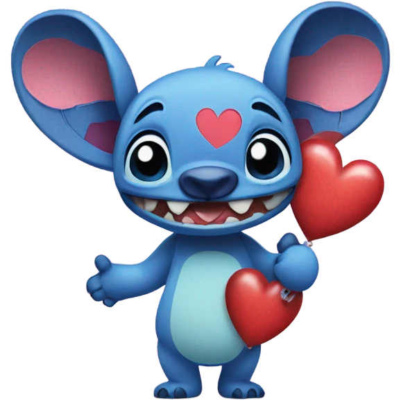 stitch with a heart emoji