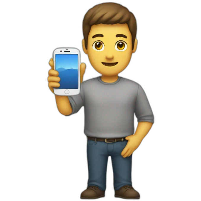 mobile in hand emoji