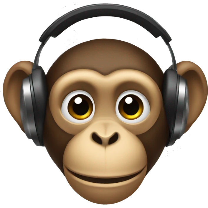 Monkey with music headset emoji