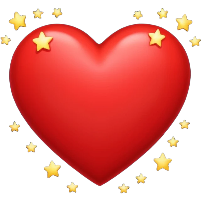 heart glowing in the dark surrounded by stars, midnight theme emoji