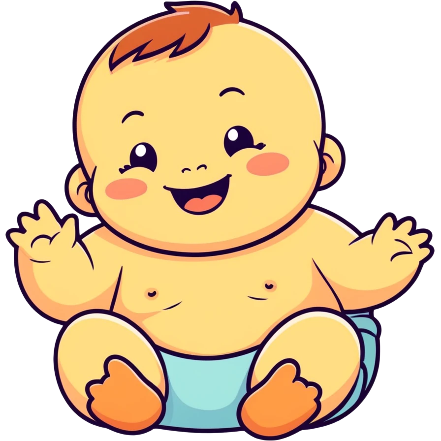 Chubby baby laughing  emoji