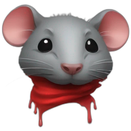 rat on the back with red paint on the top emoji