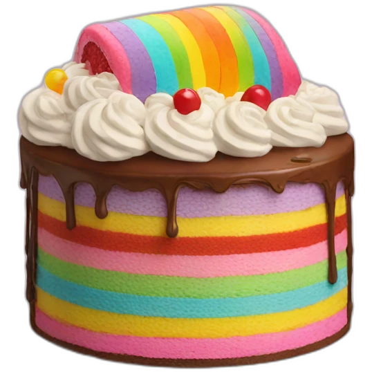 cake with rainbow emoji