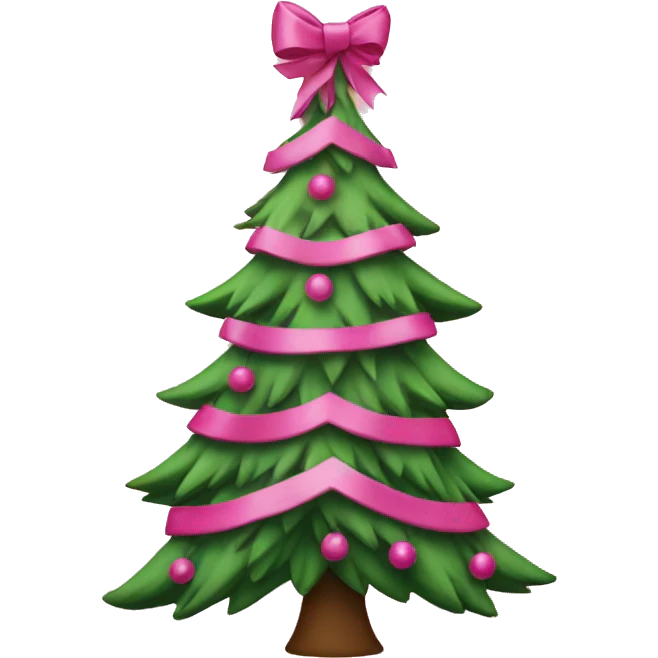 Christmas tree with pink bows emoji
