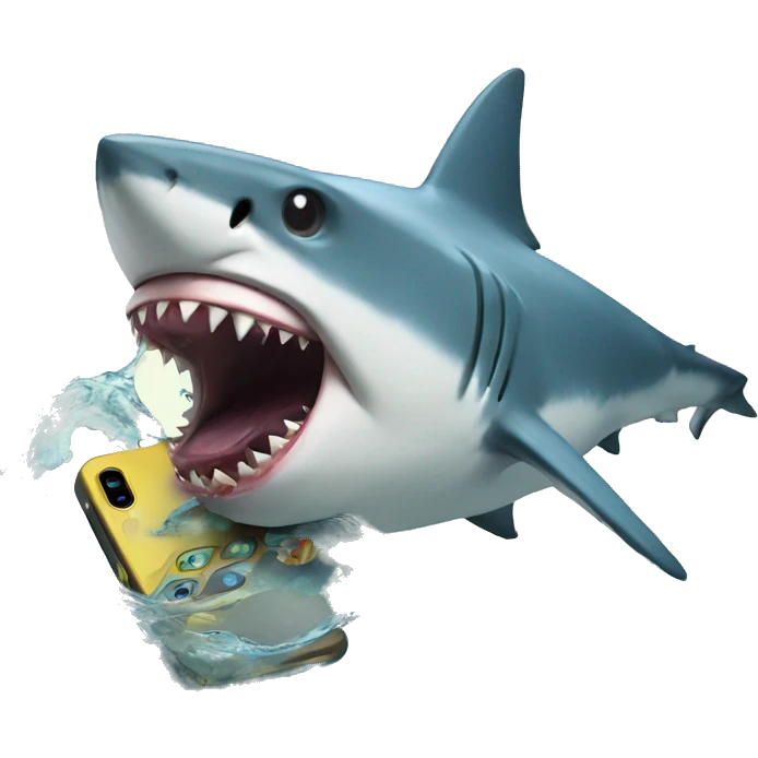 shark eating phone emoji