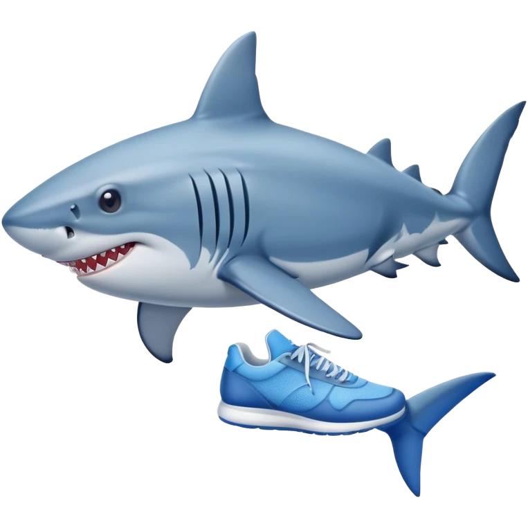 Tiburón con piernas y zapatillas azules  emoji