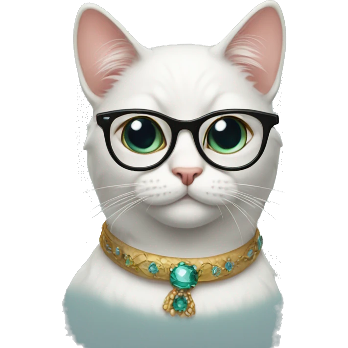 fancy cat with glasses emoji