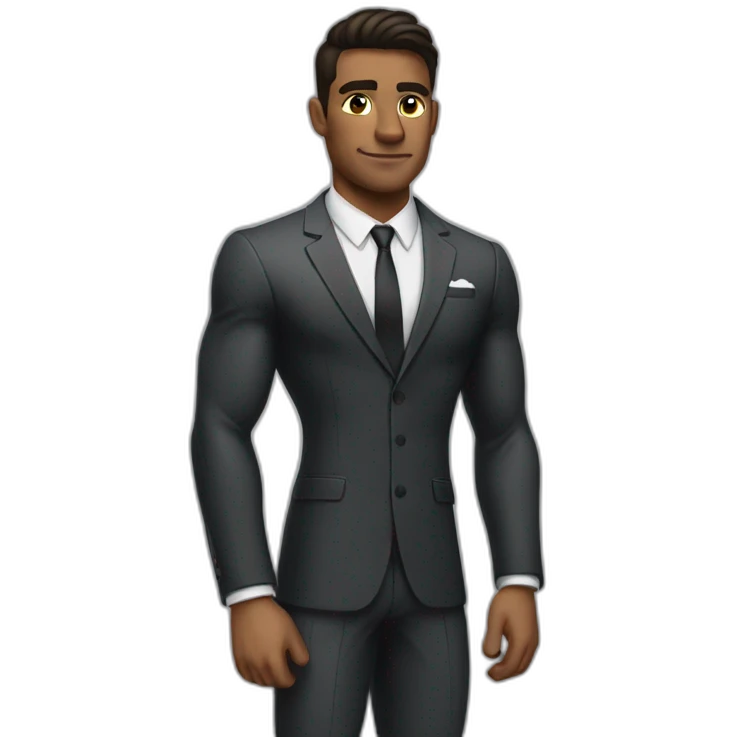 muscular guy in a suit emoji