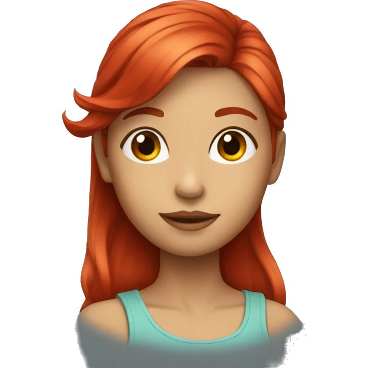 A girl whith red clong hair emoji