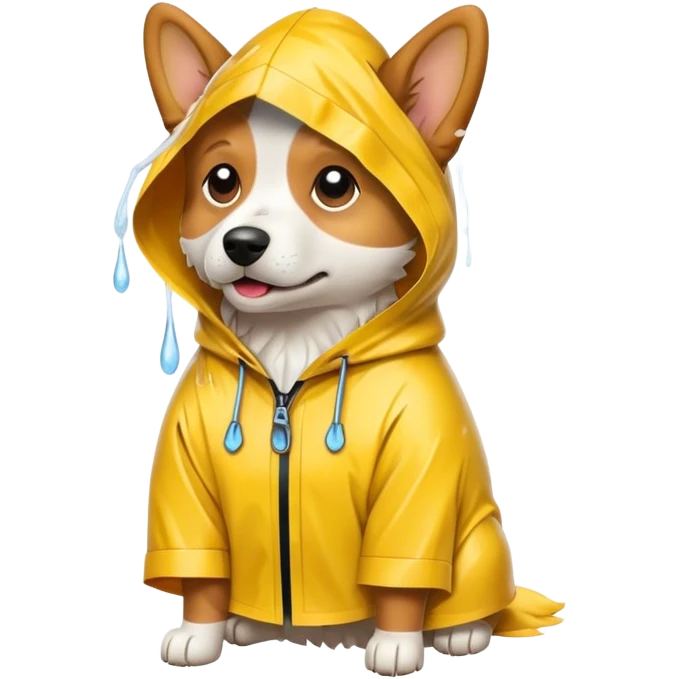Dog in a rain coat emoji