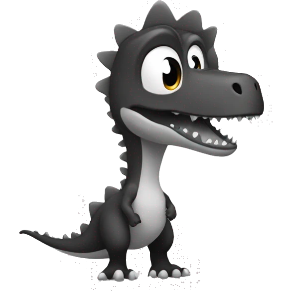 Dinosaurio de goglee en blanco y negro emoji