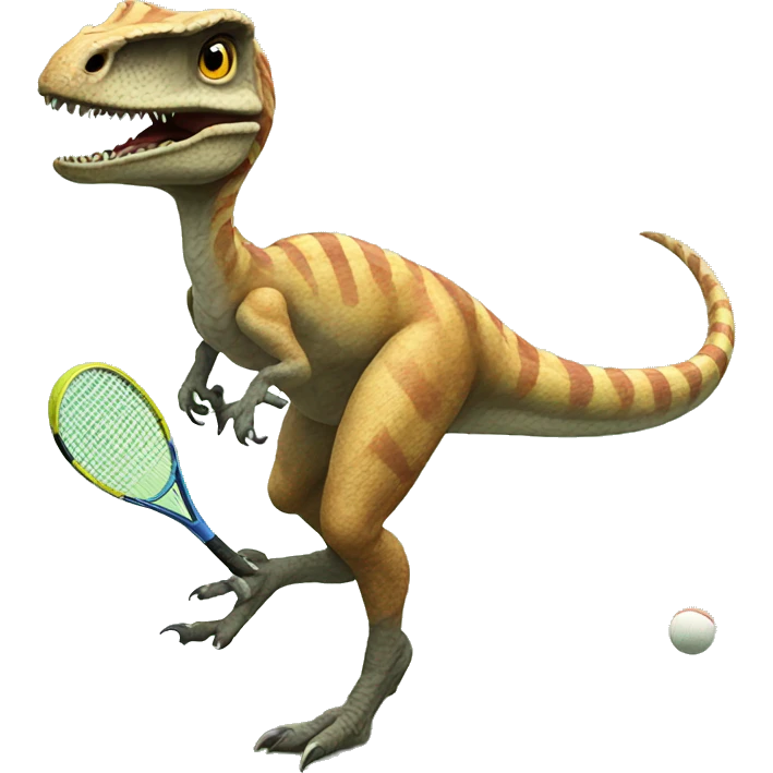 Velociraptor playing tennis emoji