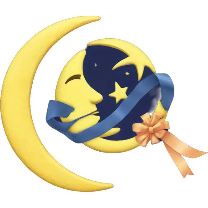 yellow full moon with ribbon emoji