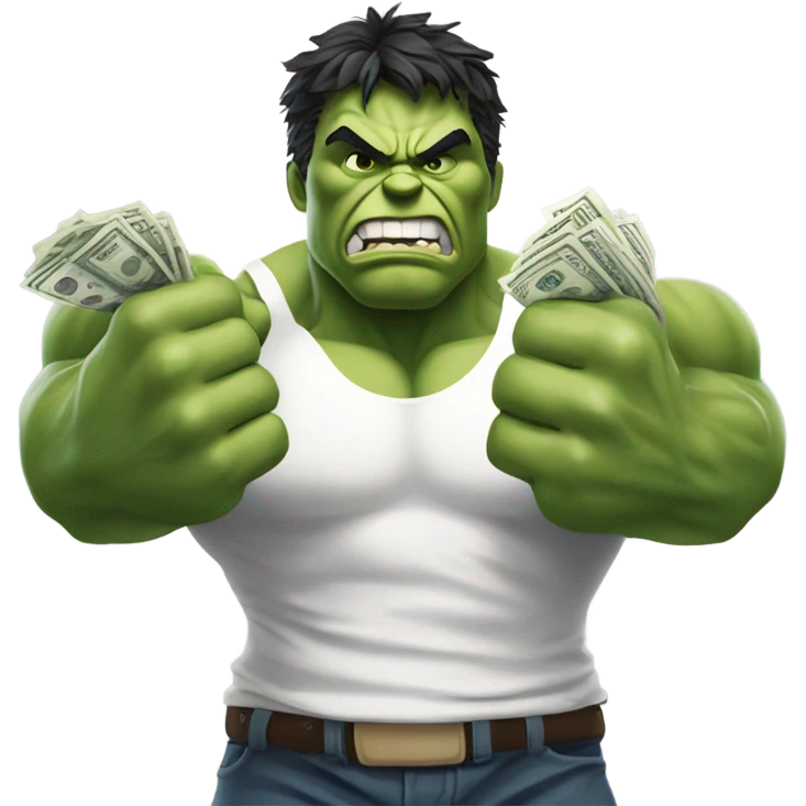 Hulk offering money emoji