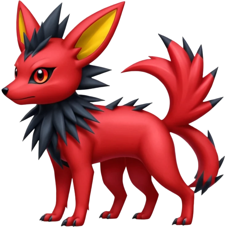  Shiny edgy red Zorua-Umbreon-Salandit-Jolteon-fusion emoji