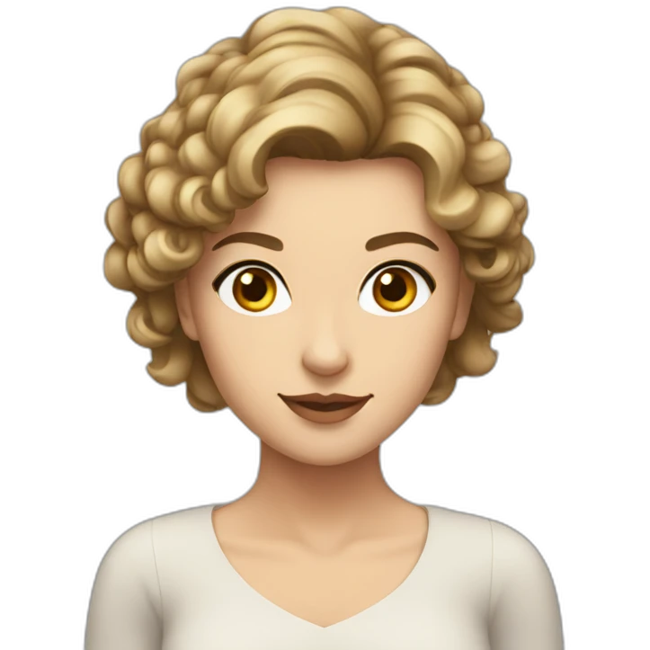 Anastasiia with browm hair emoji