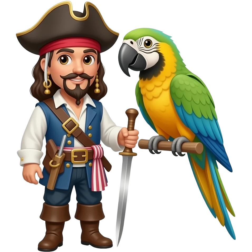 pirate and parrot emoji