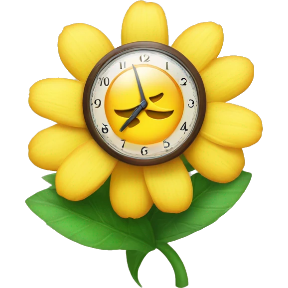 Blume und Uhr  emoji