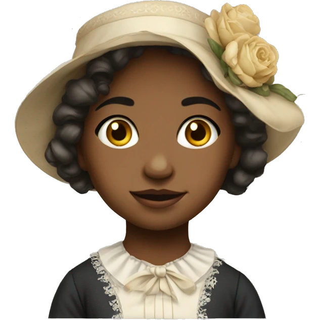 
young girl in 19th century costume emoji