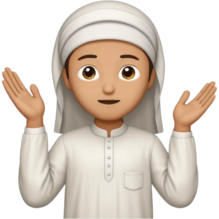Make a person praying in Islam religion make it a sideways facing 2d emoji emoji