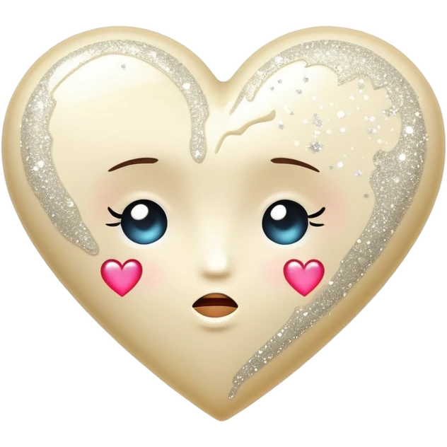 cream broken heart with sparkles  emoji