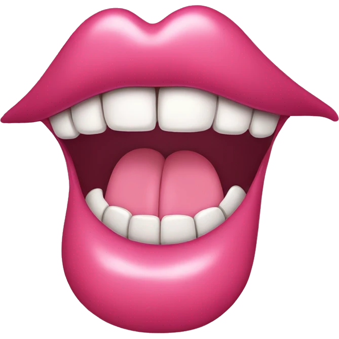 Pink lips with tongue out emoji