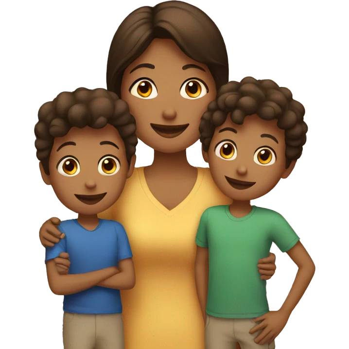 Mom and 2 sons emoji