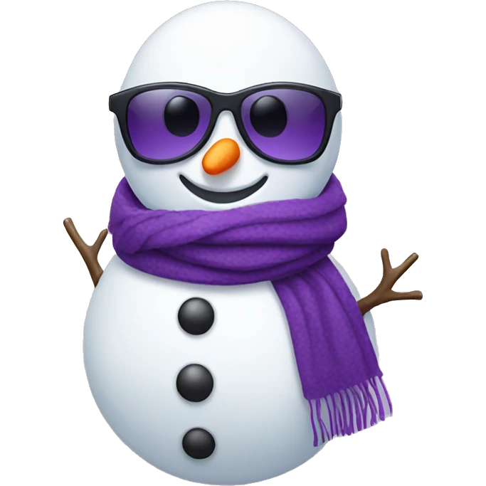 Snowman with purple sunglasses and scarf emoji