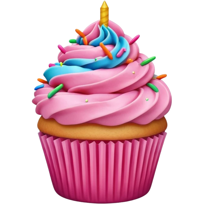 Cupcake with pink icing emoji