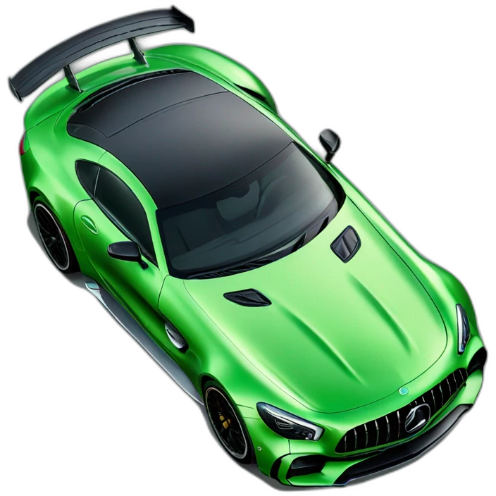green Mercedes AMG GTR isometric emoji