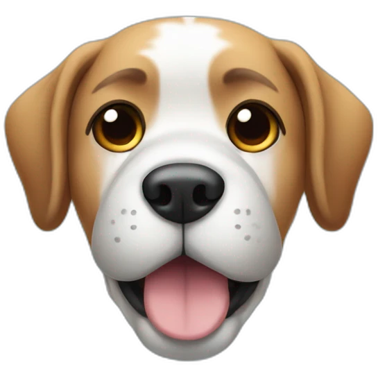 Dog that overslept in the morning, blue face emoji