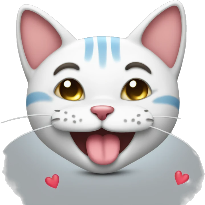 Cat laughing crying emoji except crying hearts emoji