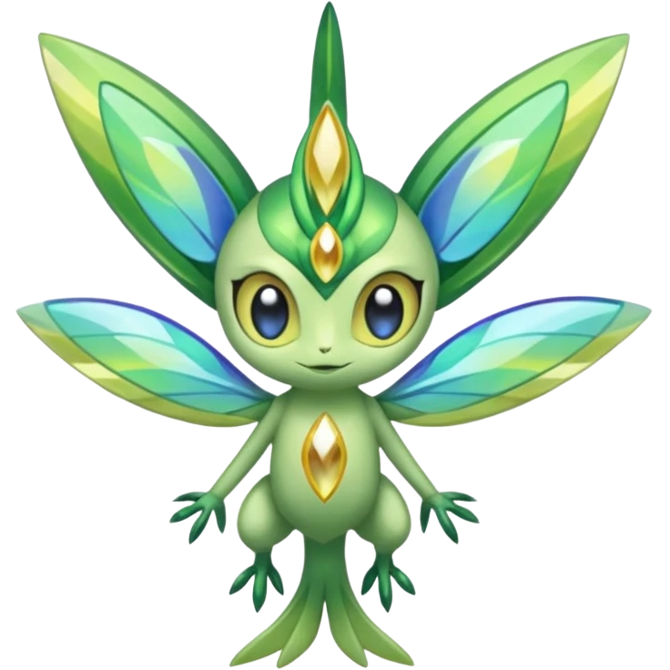 Shiny Aural Keldeon-Celebi-Helioptile-Heliolisk-Fakémon-fusion (full body) emoji