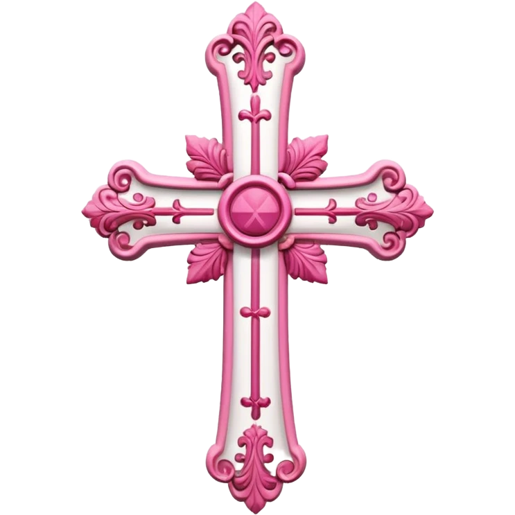 Pink and white cross emoji