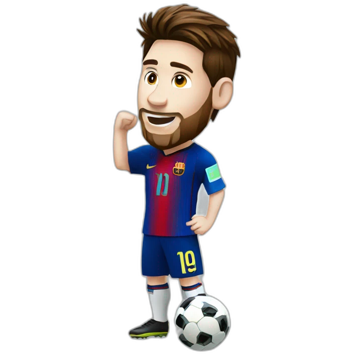 Messi with the world cup emoji