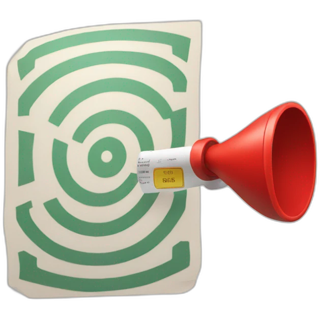 a target pointing at a ticket emoji