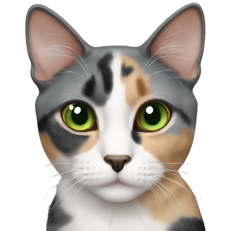 Dilute calico cat green eyes emoji