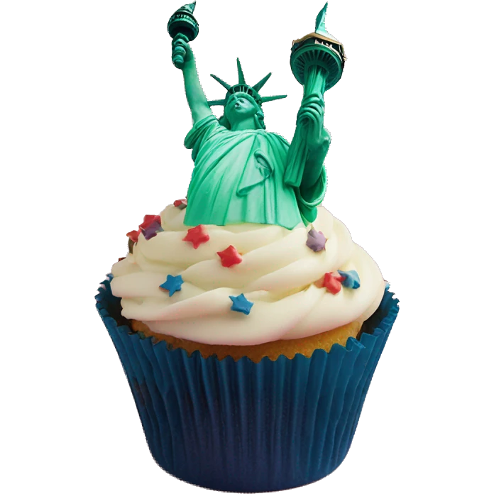 Statue of Liberty on a cupcake emoji