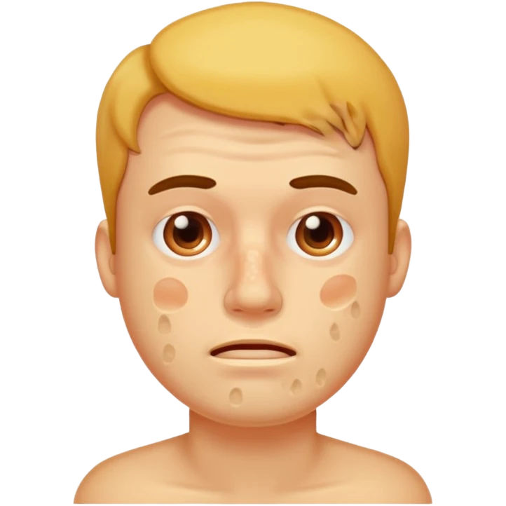 man with lots of acne face emoji
