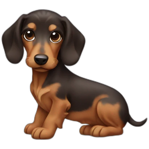 puppy teckel with long dark hair emoji