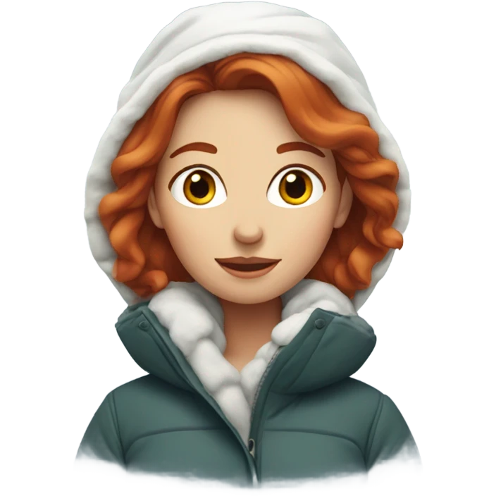 redhead woman in the snow emoji