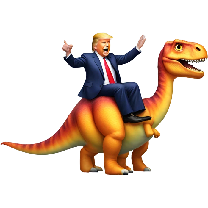 Donald trump riding dinosaurs emoji