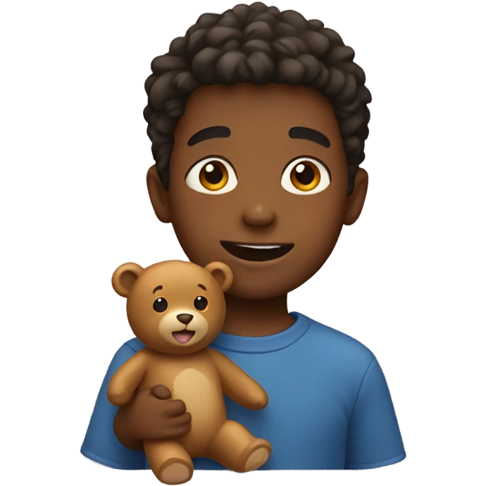boy with a bear emoji