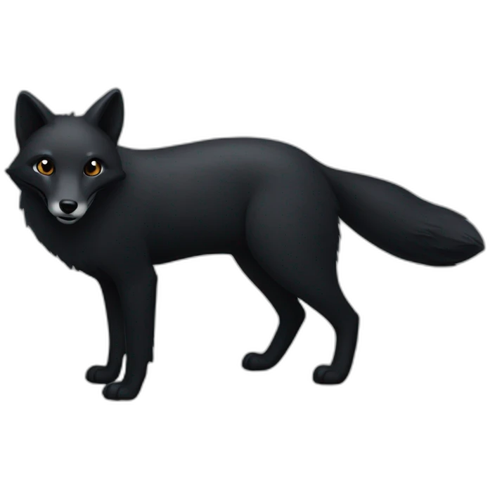 completely black fox emoji