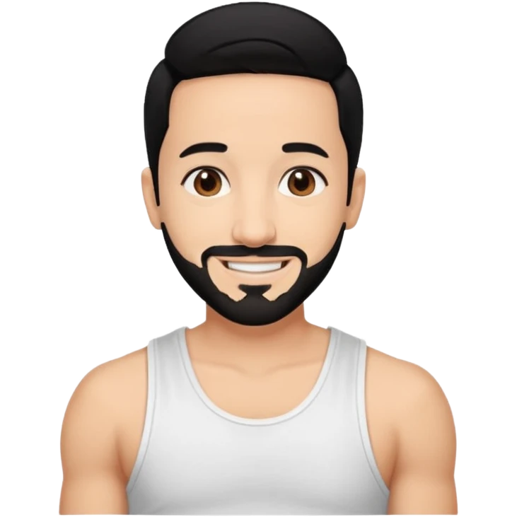 AJ McLean brown eyes, black hair, white tank top emoji