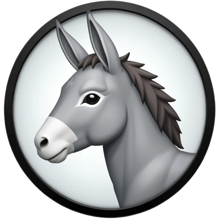 Game of thrones style picture square frame with a donkey Sigil in stark Colors emoji